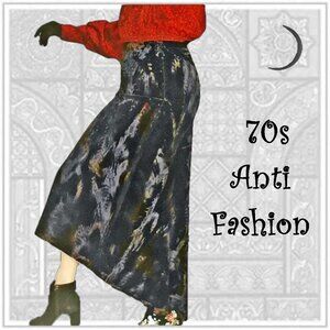 McClintock Midi Skirt With Train, Edgy SMASHED Velvet Black Red Purple Burgundy